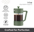Oggi Borosilicate Glass French Press Coffee Maker (20oz)- 5 Cup Capacity, Coffee Press, Single Serve Coffee Maker, Stainless Steel Lid & Plunger, ...