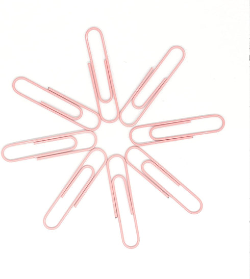 Paper Clip, Large Paper Clips, Jumbo, 50mm, 2 inches, Smooth, 100 Pcs/Box (Light Pink)...