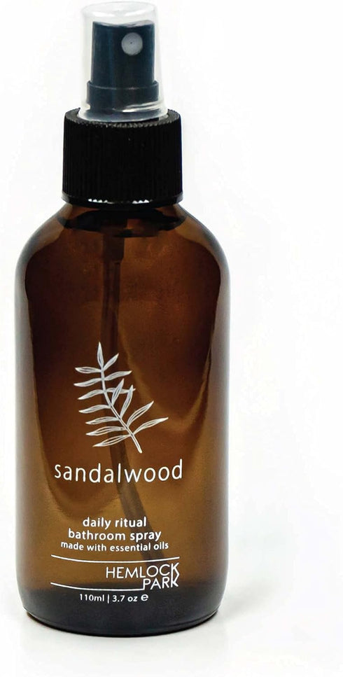 Hemlock Park Bathroom & Toilet Spray | Essential Oils Naturally Stop Odors (Sandalwood, 4 oz Glass Spray)...