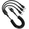 GELRHONR Retractable USB A to USB C Multi Charging Cable,Coiled 5A 3 in 1 Multiple USB C Y Splitter Fast Charging Cord,Compatible with Cell Phones...