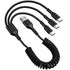 GELRHONR Retractable USB A to USB C Multi Charging Cable,Coiled 5A 3 in 1 Multiple USB C Y Splitter Fast Charging Cord,Compatible with Cell Phones...