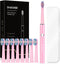 Electric Toothbrush, with 8 Replacement Brush Heads and 1 Travel Box,Sonic Toothbrush for Adults and Kids,Portable Rechargeable Toothbrush for Tra...