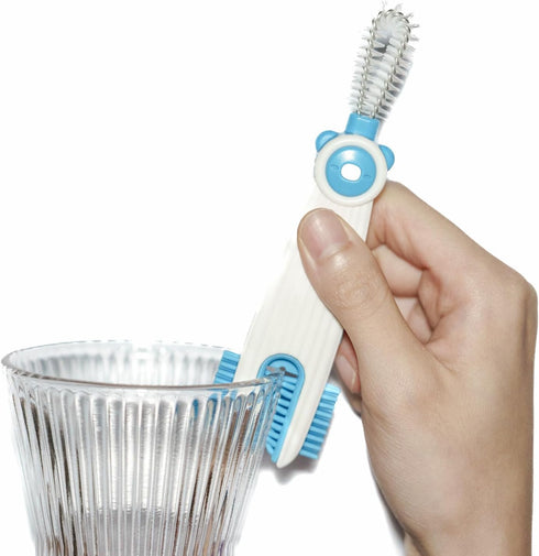 3 in 1 Cup Lid Gap Cleaning Brush Set, Multifunctional Cup Cover Cleaning Brush, Small Cleaning Brushes for Nipple, Water Bottle Lid, Home Kitchen...