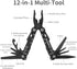Multitool Pliers Portable Pocket Knife Camping Tool Gifts for Men 12 in 1 Multi Tool with Safety Lock Screwdrivers Saw Bottle Opener Durable Sheat...
