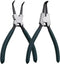 Snap Ring Pliers Set, 2pcs 7" Internal/External Circlip Pliers Kit with Bent Jaw, Heavy Duty Precision Spring Loaded Pliers for Ring Remover Retai...