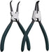 Snap Ring Pliers Set, 2pcs 7" Internal/External Circlip Pliers Kit with Bent Jaw, Heavy Duty Precision Spring Loaded Pliers for Ring Remover Retai...