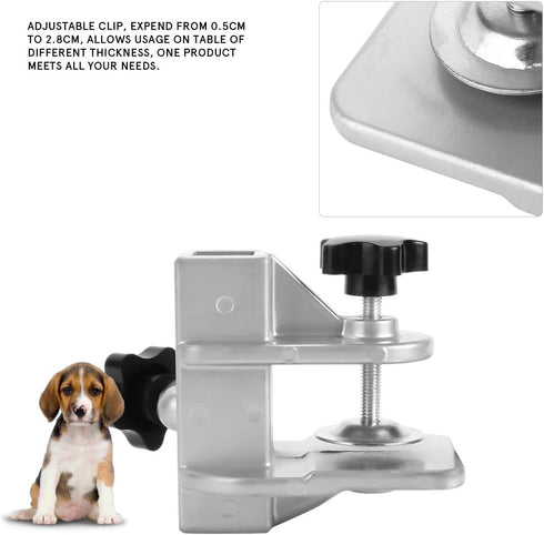 TOPINCN Pet Grooming Table Arms Clamp Pet Grooming Table Arm H Bar Clamp Holder Hair Dryer Clamp Clip Accessory Aluminium Alloy Fixture Fixation C...