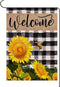 Welcome Spring Bee Garden Flag White and Black Sunflower Garden Flag Burlap Vertical Double Sided Farmhouse Party Yard Outdoor Decoration 12.5 x 1...
