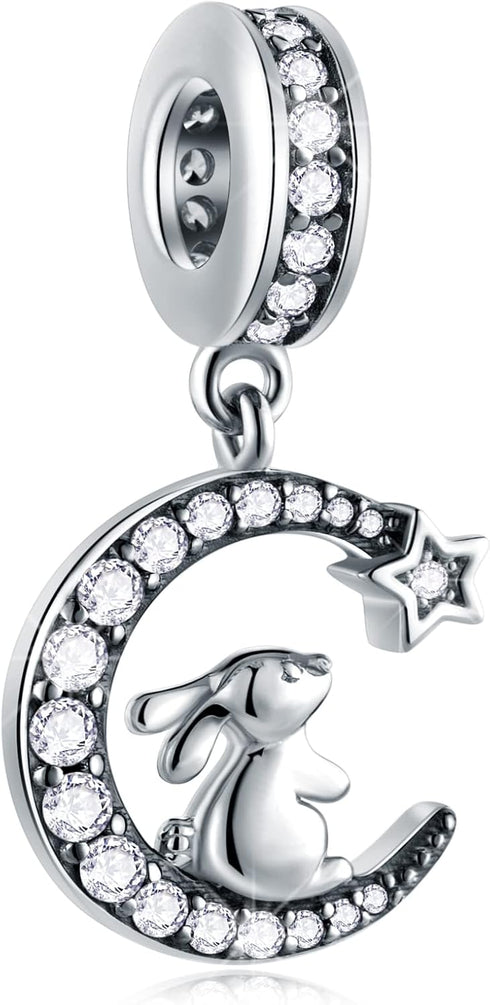Animal Pets Charms, 925 Sterling Silver Sea Life, Elephant, Bunny, Panda Bear, Turtle Beads, fits European Bracelet Necklace, Gifts for Mom/Friend...