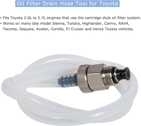 Oil Filter Drain Hose Tool for Toyota, Lexus, Scion 2.0L - 5.7L Engines...
