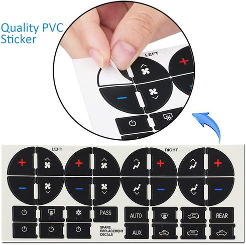 4PCS Replacement AC Control Dash Button Stickers for SUV Truck...
