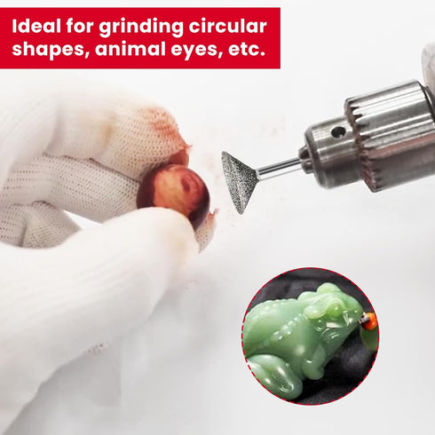 Stone Carving Set Diamond Burr Bits Compatible with Dremel, 13PCS Polishing Kits Rotary Tools Accessories with 2.35mm 3mm Shank Bowl Shape for Car...