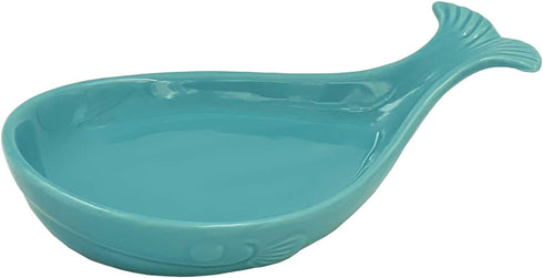 Whale Spoon Rest for Stove Top, Ceramic Spoon Holder for Kitchen Counter, Modern Farmhouse Kitchen Décor, 7.8 x 4.8 Inches (Aqua Blue)...