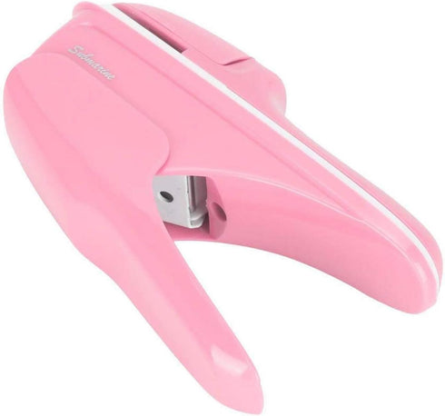 Stapleless Stapler, Pink Staple Free Stapler No Staple Stapling Machine Paper Binding Hand Tool for Office School, Comfortable Handle...