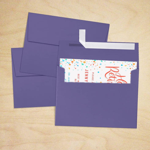 LUXPAPER A7 Invitation Envelopes for 5 x 7 Cards in 80 lb. Wisteria, Printable Envelopes for Invitations, w/ Peel and Press Seal, 50 Pack, Envelop...