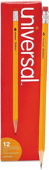 Universal UNV55400 HB #2 Woodcase Pencil - Black Lead/Yellow Barrel (1-Dozen)...