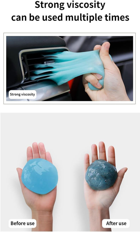 Multifunction Cleaning Gel, Universal Dust Cleaner, Car Cleaning Gel, Car Dust Dirt Cleaning Gel, Car Vent Outlet Mud Remover, Car Interior Cleani...