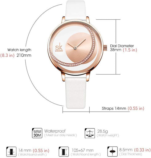 Simplicity Creative Women Watch Genuine Leather Elegant Women Watches Ladies Business Wristwatch...