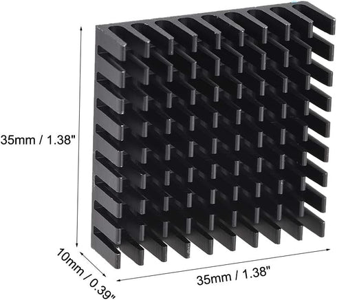uxcell 10x35x35mm Black Aluminum Heatsink Thermal Adhesive Pad Cooler for Cooling 3D Printers 6Pcs...