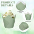 Whaline 200Pcs Sage Green Tulip Cupcake Liners Green Muffin Baking Liners Tulip Cupcake Wrappers Baking Cup for Bridal Baby Shower Wedding Birthda...