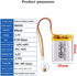 3.7V 602535 600mAh Lithium Polymer ion Battery Rechargeable Polymer Battery Pack with SH 1.0-3P Connector...