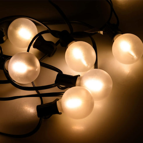 SUNSGNE 25 Pack G40 Led Replacement Light Bulbs, E12 Screw Base Shatterproof LED Globe Frosted Bulbs Light for Indoor Outdoor String Lights, 0.6wa...