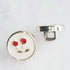 10 Pieces Resin Buttons Silvery Round Shape Enamel White Crystal Button Embed Red Cherry Pattern for Jewelry Making Wedding Bouquet Decorations (1...