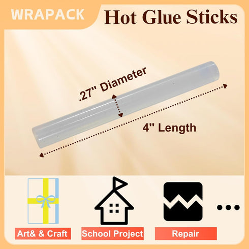 Hot Glue Sticks (0.27'' x 4''), Mini Glue Sticks for Hot Glue Gun Low High Temp, Clear Craft Glue Sticks Bulk for DIY and Repairs, Pack of 50...