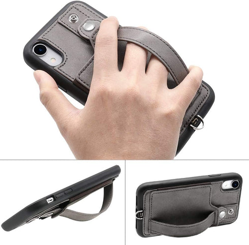TOOVREN Case for Wallet Case for Women Men with Leather Card Holder Wallet Case (Gray, Case for iPhone XR 6.1")...