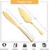 Wedding Cake Knife and Server Set, Cake Cutting Set for Wedding, Mr and Mrs Forks Cake Cutter Set for Wedding Anniversary Bridal Shower Gifts (Gol...