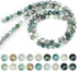 100Pcs Round Natural Tree Agate Gemstone Loose Beads with Stretch Cord for Bracelet Jewelry Making, 8mm, Small, Green White...