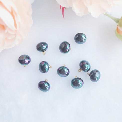 10Pcs Pearl Buttons Flate Resin Dome Cap Copper Shank Decorative Pearl Buttons Embellishments Beads for Clothes Shirts Suits Sweaters Bag Shoes Sc...