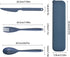 JIABEIUS Large Travel Utensils with Case, 4 Pack Wheat Straw Flatware Reusable Utensils, Portable Travel Cutlery Set for Lunch School Picnic Campi...