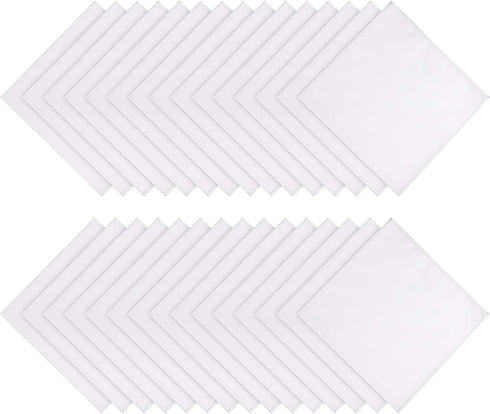 Boao 30 Pack Women White Soft Handkerchief Ladies Hankies DIY Wedding Hankies...