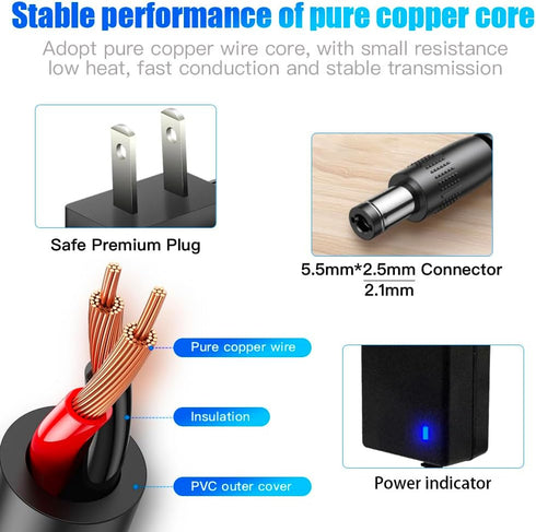 12V 3.5A Power Adapter AC 100V-240V Converter DC 12Volt 3.5Amp Wall Power Supply 12V 1000mA 1500mA 2000mA 3000mA 3500mA, for router speaker humidi...