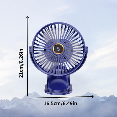 Portable Clip on Fan with 5-Speed Digital Display, 360° Rotation, Quiet Personal Cooling Small Table Fan, Battery Operated for Home Office, Stroll...