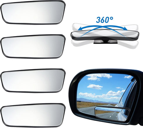 Tallew 4 Pieces Blind Spot Mirror for Car Convex Side Rear View Mirror Blindspot Automotive Rectangular Blindspot Rearview Accessories with Frame ...