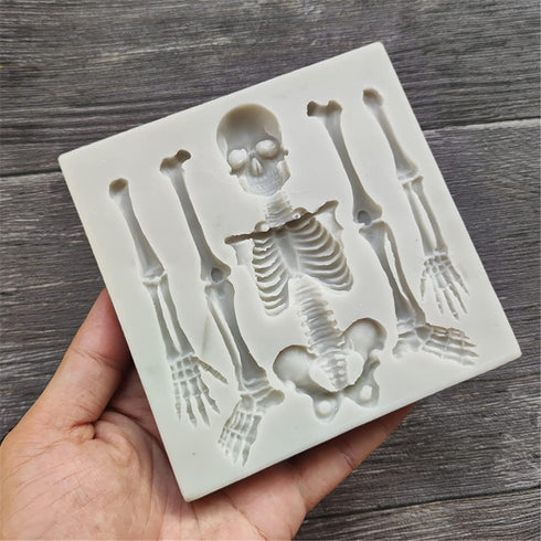 Skull Silicone Fondant Cake Mold, Halloween skeleton Chocolate Mold Kitchen Baking Mold Cake Decorating Moulds Gummy Sugarcraft Mold Chocolate Can...