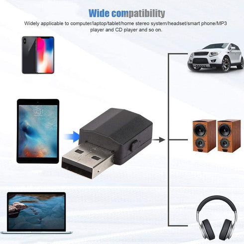 Bluetooth AUX Adapter, 2 in 1 Universal USB Bluetooth 5.0 Wireless Audio Transmitter Receiver Portable Hi-fi Audio Stereo Receiver Adapter for Hom...