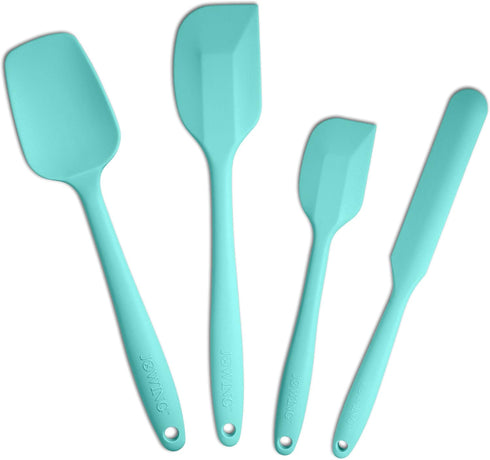 4 Piece Silicone Spatula Set, Flexible Heat Resistant Non-scratch Baking Cooking Rubber Spatulas with Stainless Steel Core, Aqua Sky...