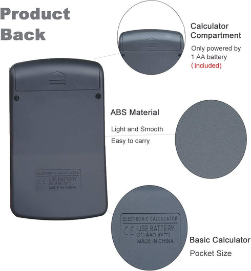 Basic Calculator Dual Power 8 Digit Desktop Calculator (Black,Set of 5)...