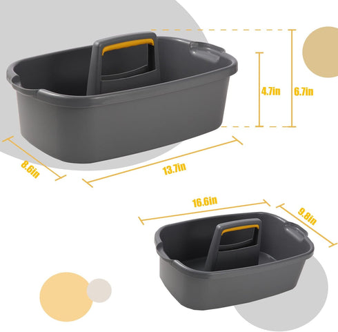 Cleaning Caddy, Cleaning Caddy Organizer with Handle, Plastic Tool Storage Cleaning Supply Caddy for College Dorm, Kitchen, Garden, Under Sink,Gra...