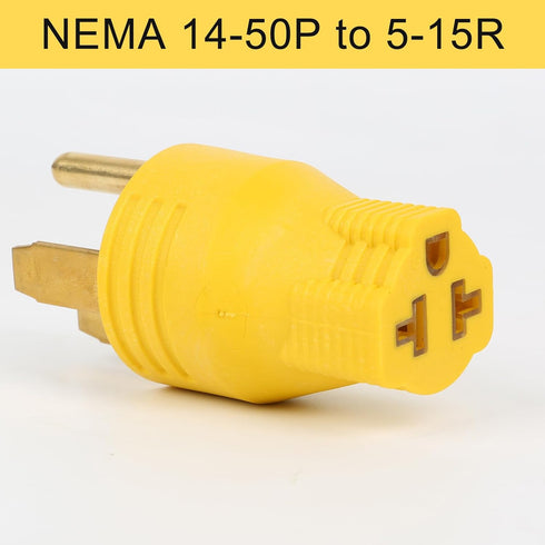 NEMA 14-50P to 5-15R 5-20R 6-15R 6-20R Compact 240V 50 Amp 3 Prong Male Plug to 240V 15 Amp 20 Amp 3 Prong Female Receptacle For Generator Welder ...