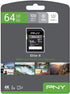 PNY 64GB Elite-X Class 10 U3 V30 SDXC Flash Memory Card - 100MB/s, Class 10, U3, V30, 4K UHD, Full HD, UHS-I, Full Size SD...