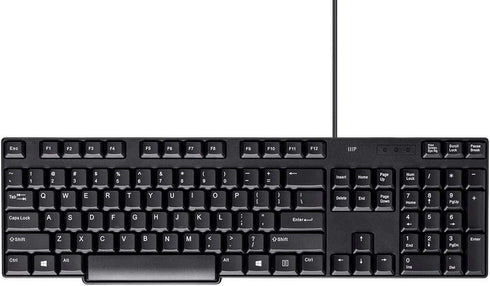 Monoprice USB Keyboard - Spill Resistant Membrane, Comfortable, Standard Layout, Black - Workstream Collection...