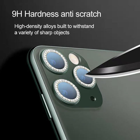SVIBEE Camera Lens Protector,for IPhone 11/12/12mini,Aluminum Alloy Lens Screen Cover Film, Protector Lens Shield, Rocky Crystal Diamond. (11/12/1...