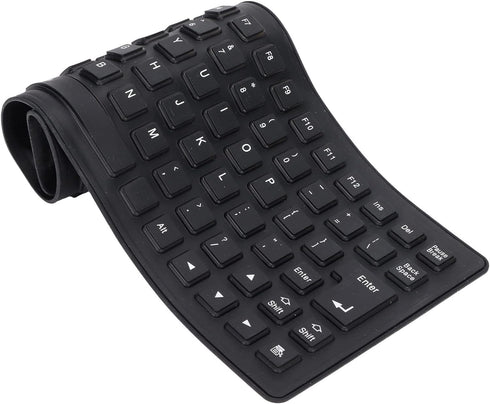 Pissente Foldable Silicone Keyboard, Fully Sealed Design Lightweight 85 Keys Portable Silent Soft Comfortable USB Wired Silicone Keyboard for Lapt...