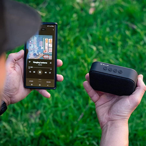 TELLUR Callisto Portable Bluetooth Speaker, Ultra Compact Fabric Design, FM Portable Radio Speaker, Hands-Free, USB, MicroSD/TF, MicroUSB Aux Port...