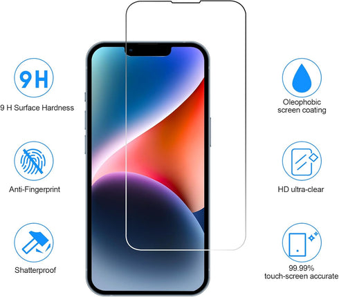 SIBEITU 3 Pack Screen Protector for iPhone 14 Pro Max with 3 Pack Camera Lens Tempered Glass Protector, 6.7 Inch HD Clear Glass Film 9H Hardness F...