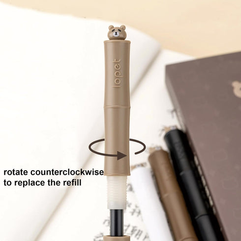 4 Pcs Cute Gel Pens Cute Bear Black Ink Pens 0.5mm Fine Point Smooth Writing Pens Office School Supplies Women Girls Boys Men (4Pcs Bear)...